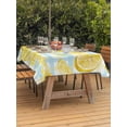 thumbnail image 3 of Outdoor Tablecloth with Umbrella Hole for Patio/Picnic/Party/Camping, Watercolor Lemons Waterproof Table Cloth Rectangle Table Cover Washable, Summer Blue Yellow Buffalo Plaid (60"x 84"), 3 of 8