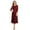 Burgundy, variant on Women's Casual Basic Comfy 3/4 Sleeve Flare A-line Midi Long Maxi Dress