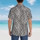 thumbnail image 4 of Fotbe Black White Stripes Camisa Hawaiana para Hombre Unisex – Camisa Casual de Verano con Botones de Manga Corta de Algodón y Lino,Medium, 4 of 7