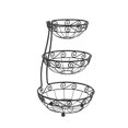 thumbnail image 1 of Spectrum Diversified A44110 Kitchen Countertop Organizer 3 Tier Server Tray Stand Fruit Basket Display One Black, 1 of 5