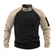 thumbnail image 1 of Blusa y camisa de manga larga con cuello alto para hombre, informal, de retazos, a la moda, de manga larga, con cuello alto y cremallera, para hombre, 1 of 5