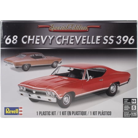 Revell 85-4445 '68 Chevy Chevelle SS 396 Model Car Kit 1:25 Scale 126-Piece Skill Level 5 Plastic Model Building Kit, Red