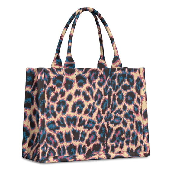 Large Capacity Tote Bag,Leopard Print Pattern Handbag Fashion Luxury Tote Bag,15.7"x13"x 5.1" Inches,Laptop Compatible