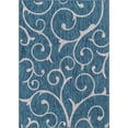 thumbnail image 1 of Unique Loom Botanical Collection Vine Floral Transitional Indoor and Outdoor Flatweave Area Rug, 7 x 10 Feet, Teal/Ivory, 1 of 1