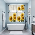 thumbnail image 4 of Sunflower Kitchen Curtains Valances and Tiers Set of 3 Countryside Yellow Flower Tier Curtains and Valance with Rod Pocket for Small Windows, 27.5"x24", 4 of 9