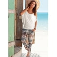 thumbnail image 3 of Mujer Hombro frío O-cuello Manga corta Corte suelto Camisa de verano Blusa Tops Verde M Jormftte LRWJ590-9, 3 of 4