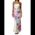 thumbnail image 1 of Vestido Maxi Sin Tirantes Y2k para Mujer, con Estampado Floral, Estilo Bohemio, para Playa, para Salir y Salir Lechoso M, 1 of 8