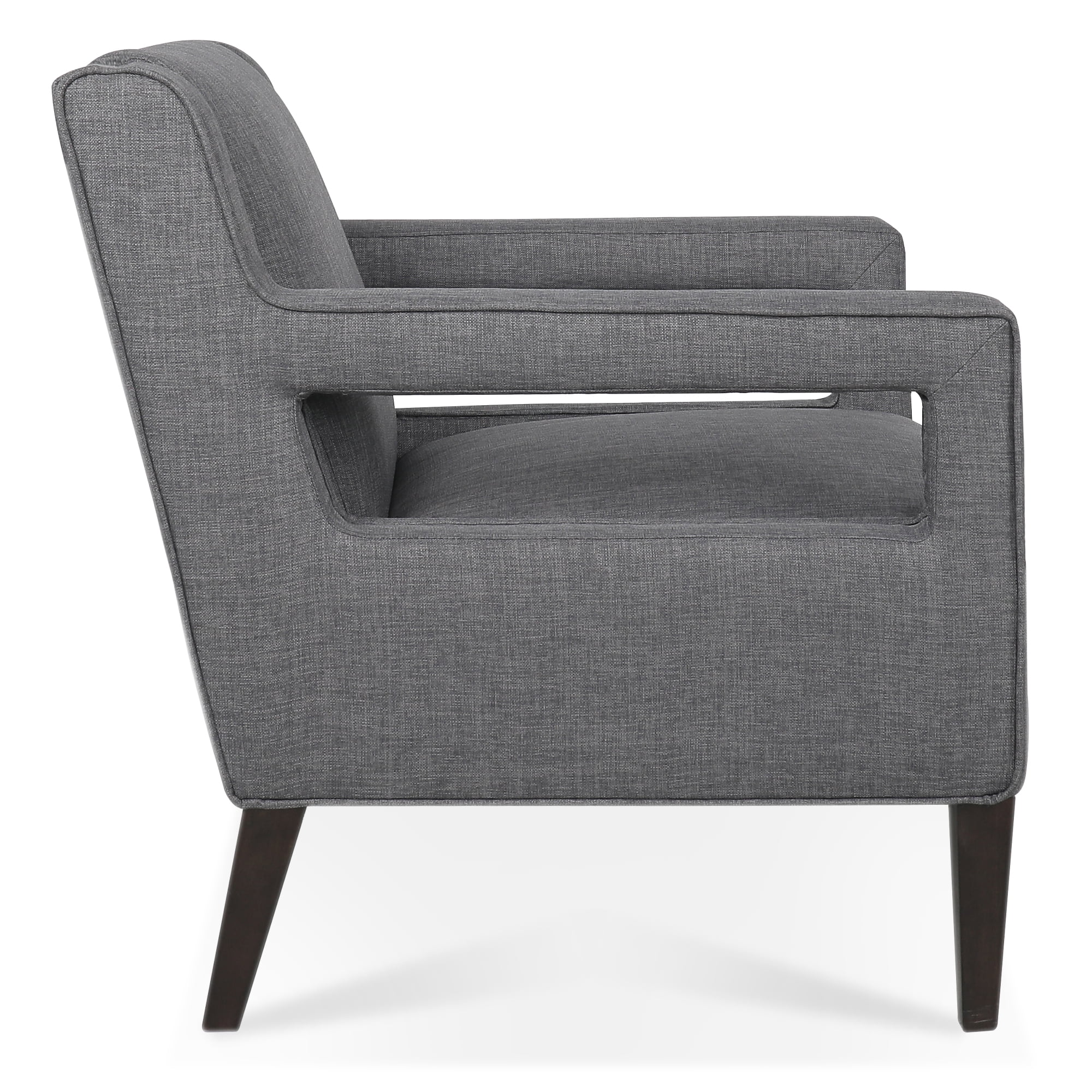 Kadyn 28.5" Wide Hollow Shape Arm Accent Chair, Modern Fabric Armchair for Living Room, Upholstered Fabric Accent Chair with Armrest, Dark Gray Kadyn 28.5" Wide Hollow Shape Arm Accent Chair, Modern Fabric Armchair for Living Room, Upholstered Fabric Accent Chair with Armrest, Dark Gray
