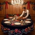 thumbnail image 6 of Mexican Floral Tablecloth for Dining Table, Mexican Folk Art Floral Tablecloth, Mexican Tablecloth, Vibrant Colorful Folk Art Pattern Table Cover, 6 of 7