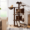 SmileMart 54" Double Condo Cat Tree with Scratching Post Tower, Brown