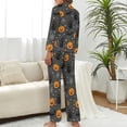 thumbnail image 3 of Top-kevin Womens Pajamas Set Stars Leaves Pattern Soft Long Sleeve Sleepwear Button Down Sets, 3 of 12