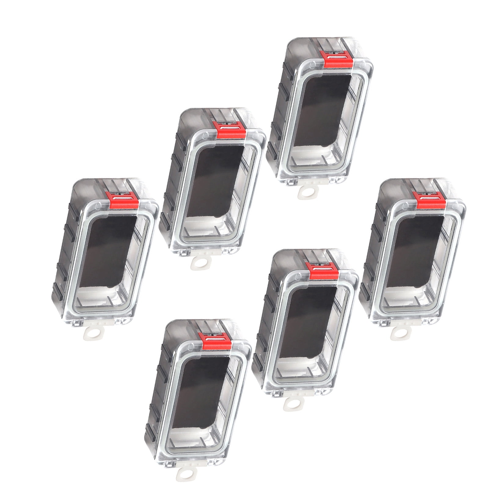 Rupoun Spliceable Night Glow Fishing Tackle Box, Magnetic Waterproof Lure Bait Organizer Tool Container for Outdoors (Red White, 6 Pieces, 5.12x3.15x2.36 inches / 13x8x6 cm)