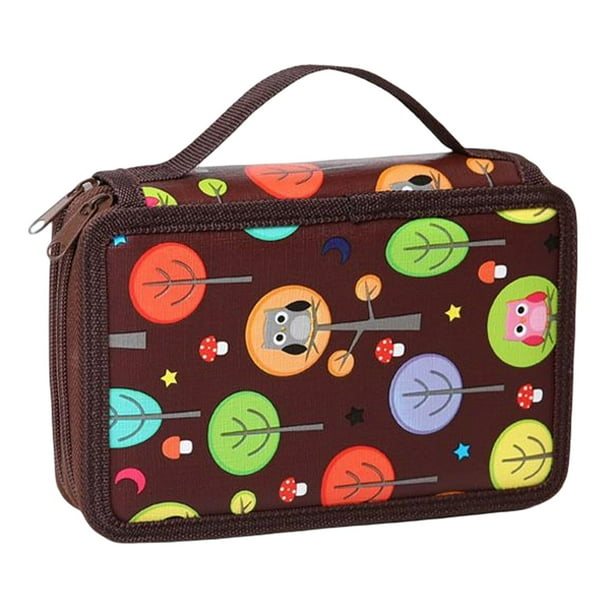 Estuche para lápices de colores con 72 ranuras, material escolar para lápices de acuarela Marrón