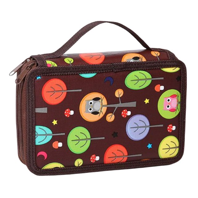 Estuche para lápices de colores con 72 ranuras, material escolar para lápices de acuarela Marrón