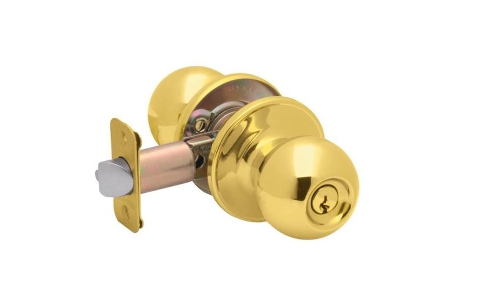 SchlageJ54VCNA605 Bright Brass Finished Keyed Entry Lock Corona Style