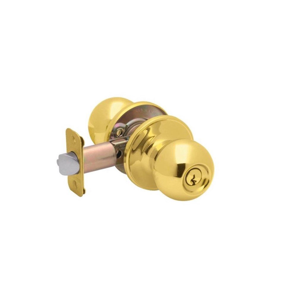 SchlageJ54VCNA605 Bright Brass Finished Keyed Entry Lock Corona Style