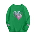 thumbnail image 4 of Girls Graphic Tee Long Sleeve, Green Sparkle Heart Shirt for Kids Kids Tween, Soft Stretchy Play & Casual Top, Sizes 2T-14,Size 9-10 T, 4 of 6