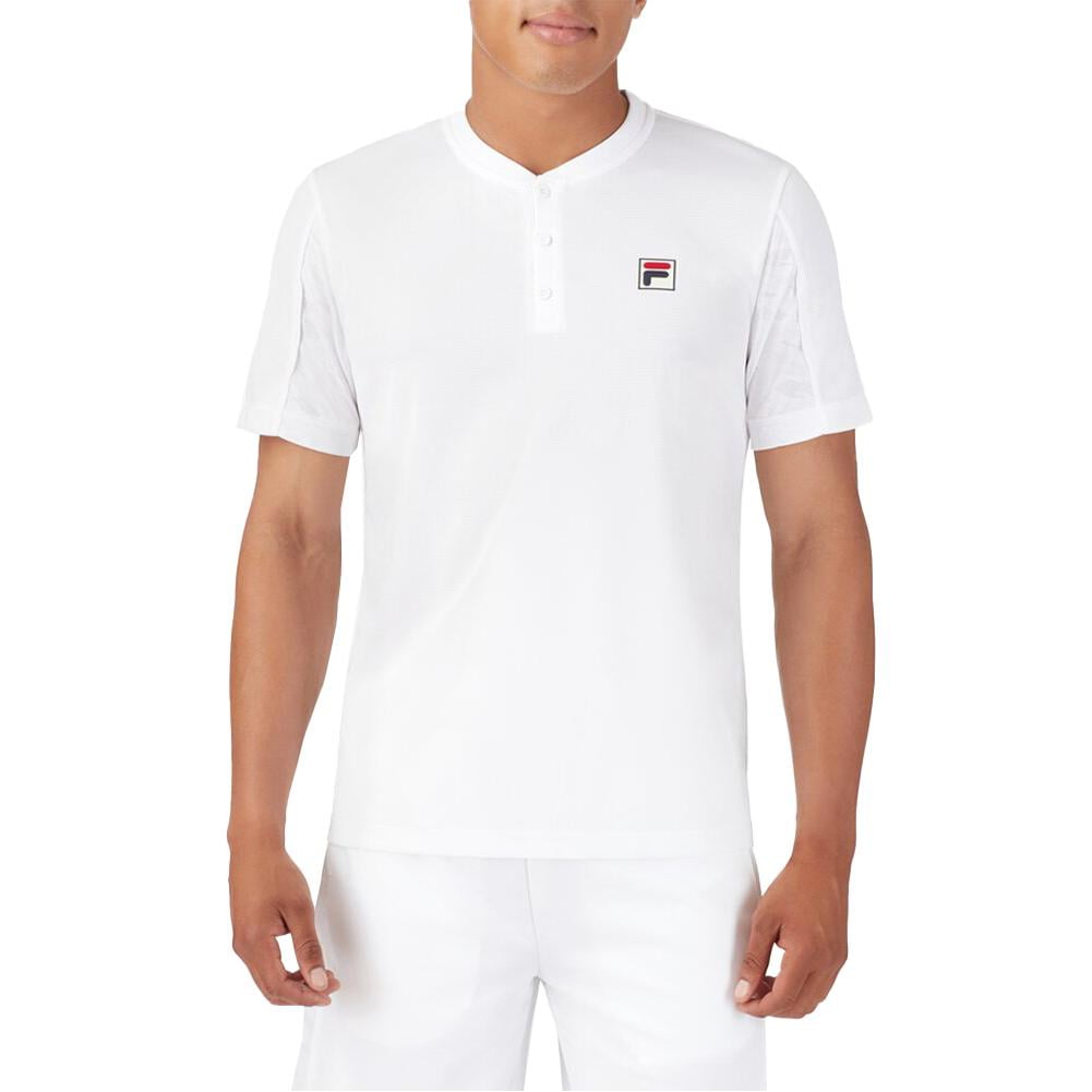 Fila Men`s Whiteline Tennis Henley White ( LARGE )
