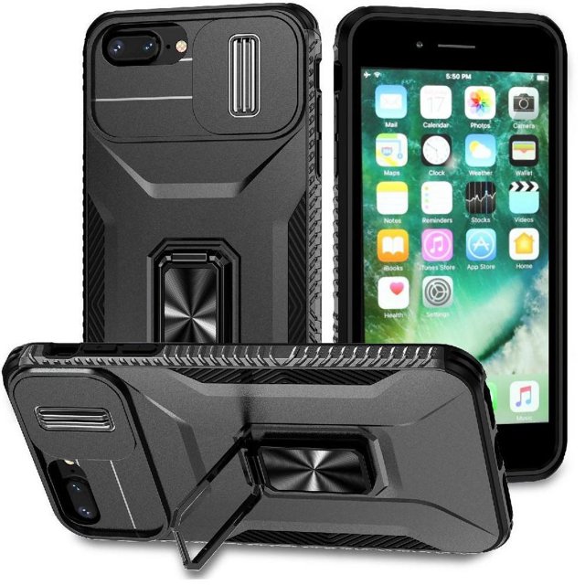 Funda para GANGXUN iPhone 6 Plus - Soporte metálico, Función magnética, Negro
