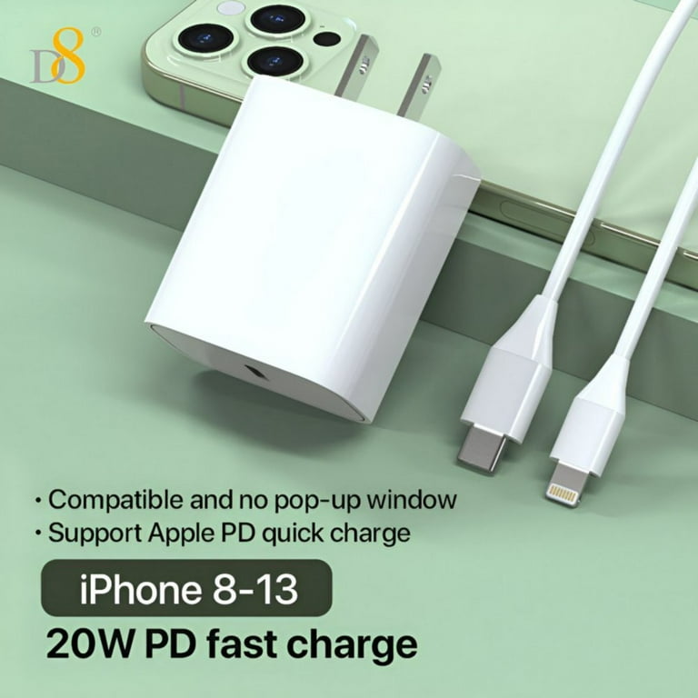 Cargador compatible con iPhone 11 / 12 Pro Apple Base 20 w + Cable