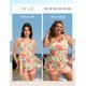 thumbnail image 2 of Traje de baño Tankini Hanna Nikole para mujer, cuello en V, rosa y naranja, 2 of 6