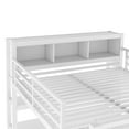 thumbnail image 6 of New Metal Loft Bed with Wardrobe And L-shaped Desk, Queen Size Loft Bed with Storage Cubes and Shelves, Heavy Duty Loft Bed Adults, White, 6 of 10