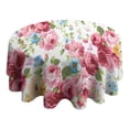 thumbnail image 4 of Pioneer Flower Floral Print Pattern Round Tablecloth 60"x60",Wrinkle Wipeable Table Cloth for Kitchen Dining Room Picnic Patio Party, 4 of 6