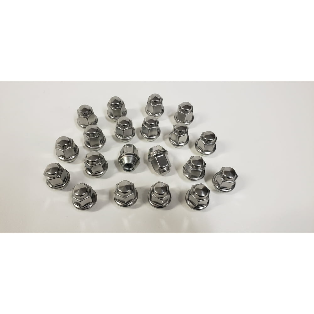 20 Pack 1/2 Inch Lug Nuts Stainless Steel Capped For Aluminum Trailer