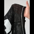 thumbnail image 4 of Suéter Tipo Jersey con Cuello en V y Blusas de Crochet Extragrandes para Mujer, Estilo Y2K Negro M, 4 of 10
