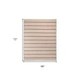 thumbnail image 5 of 4' X 6' Red And Ivory Striped Dhurrie Hand Woven Stain Resistant Area Rug, 5 of 10