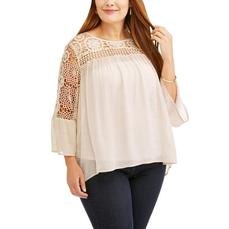 - Women's Plus Ruffle Sleeve Blouse