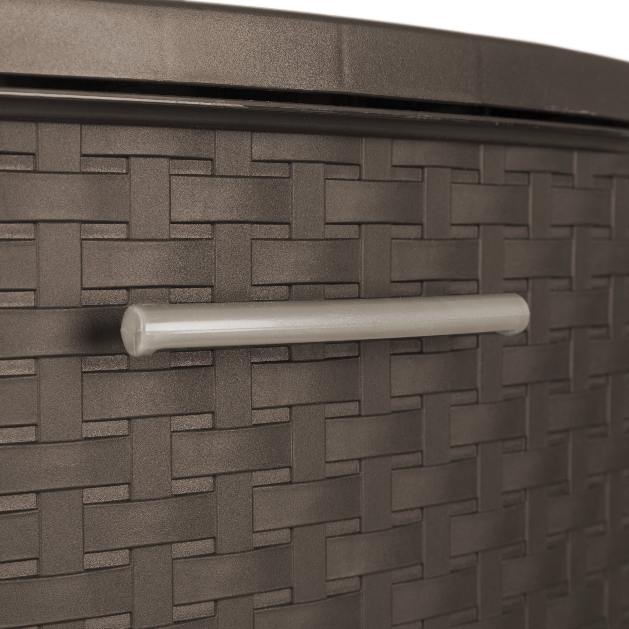 Sterilite 3 Drawer Weave Tower, Plastic Décor Drawers with Pull Handles, Brown