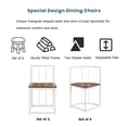 thumbnail image 3 of Bellemave 7-Piece Dining Table Set with Faux Marble, Modern 55 Inch Kitchen Table Set for 6 with 2 Middle Chairs and 4 Triangular Chairs, Industrial Table and Chairs with Metal Frame (White+Cherry）, 3 of 11