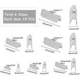 thumbnail image 2 of 6 Sizes 60pcs Rectangle Stainless Steel Ribbon Clamp Crimps with Loop Ribbon Ends Fastener Clasp, 2 of 9