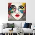 thumbnail image 3 of Idea4wall 2pcs Street Art Colorful Graffiti Hip Hop Girl Stick Wallpaper Removable Wall Murals Large Wall Stickers for Home Decoration, 48"x48", 3 of 5