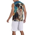 thumbnail image 2 of Pofeuu Colorful Sky Puppy Print Basketball Jersey, Shirts for Men Youth Basketball Jersey Crew Neck-Large, 2 of 6