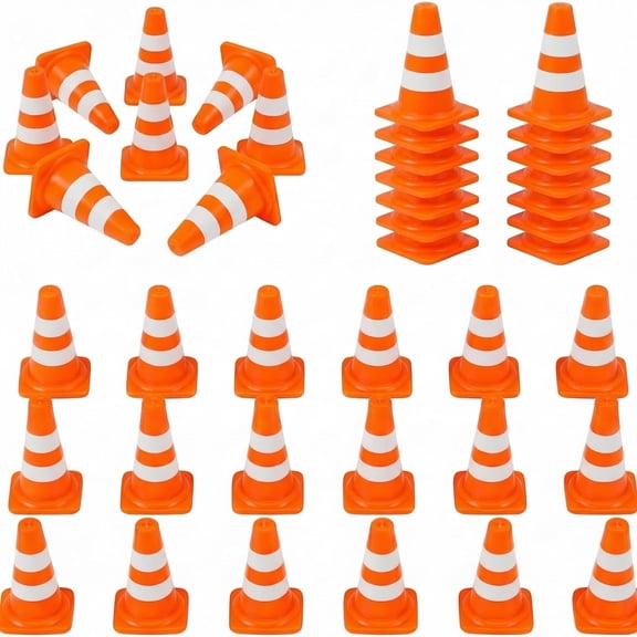 ABOURT 1 Inch Mini Traffic Cones Pack Orange Small Roadblock Markers for Construction Party Favors Sports Training and RC Car Tracks 36 60 120 Count