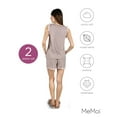 thumbnail image 6 of MeMoi Women's Contrast Ruffle Trim Modal Top and Shorts Set - Womens - Female, XS, Taupe Heather, 6 of 7