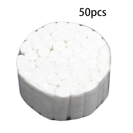 Necvior 50Pcs White Disposable Cotton Rolls High Absorbent Non-Sterile for Dentis