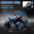 thumbnail image 3 of MUKIDY 24V Kids ATV 4-Wheeler, 24 Volt Ride on Toy for 3-8 Kid w/ 2x200W Motor, 5Mph Max Speed - Blue, 3 of 10