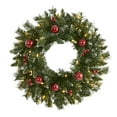thumbnail image 2 of Nearly Natural 24" Prelit LED Frosted Artificial Christmas Wreath, 2 of 5