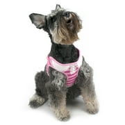 Vibrant Life Striped Polo Dog Harness, Pink, Medium