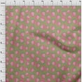thumbnail image 3 of oneOone Cotton Flex Light Olive Green Fabric Strawberry Fruit Quilting Supplies Print Sewing Fabric By The Yard 40 Inch Wide, 3 of 4