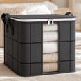thumbnail image 5 of Large Storage Bags with Zipper, Heavy Duty Moving Bags, Storage Bins with Lids – Clothes Organizers and Storage Visible Window Fabric Organizer for Closet Bedding Bedroom Dormitory Moving Ues, 5 of 7