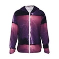 thumbnail image 1 of Fotbe Thunderstorm Violet Purple Chaqueta con Protección Solar UPF 50+ para Hombre y Mujer, Camisa con Capucha y Bolsillos-Large, 1 of 7
