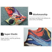 VEGCOO 24 PCS Fake Temporary Tattoo Sleeves Arm Sleeves for Party Body Art and Printed Sports Outdoor Cycling Activities UV Protection for Men Women