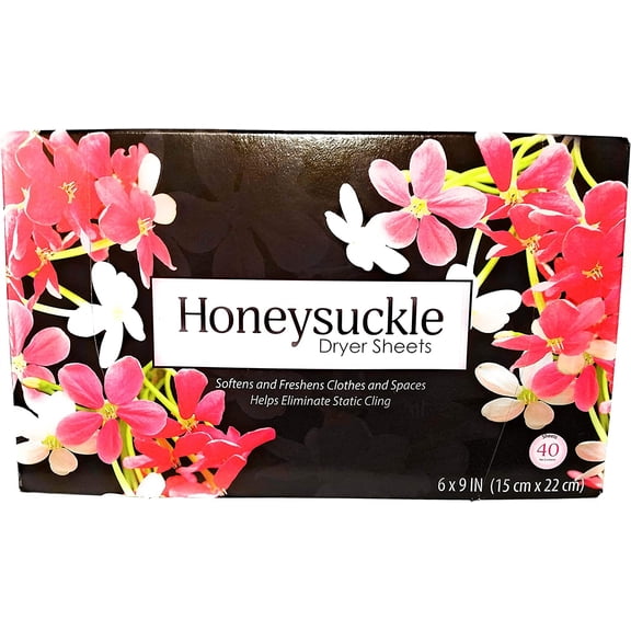 Honeysuckle Dryer Sheets. 40 ct. Sweet Fragrance Softens and freshens Clothes and Spaces.
