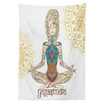 thumbnail image 3 of Ambesonne Peace Tablecloth Rectangular Table Cover, Meditating Girl Mandala, 60"x84", Multicolor, 3 of 4