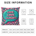 thumbnail image 5 of Live Laugh Love Throw Pillow Cushion Cover, Pop Art Comic Book Style Halftone Dots Backdrop Retro Speech Balloon Text, Decorative Rectangle Accent Pillow Case,, 5 of 5