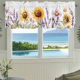 thumbnail image 3 of Spring Retro Valances for Windows Watercolor Sunflower Lavender Garden Plants Rod Pocket Curtain Valance Window Treatment Short Curtains for Kitchen Living Room, 60"x14", 3 of 9